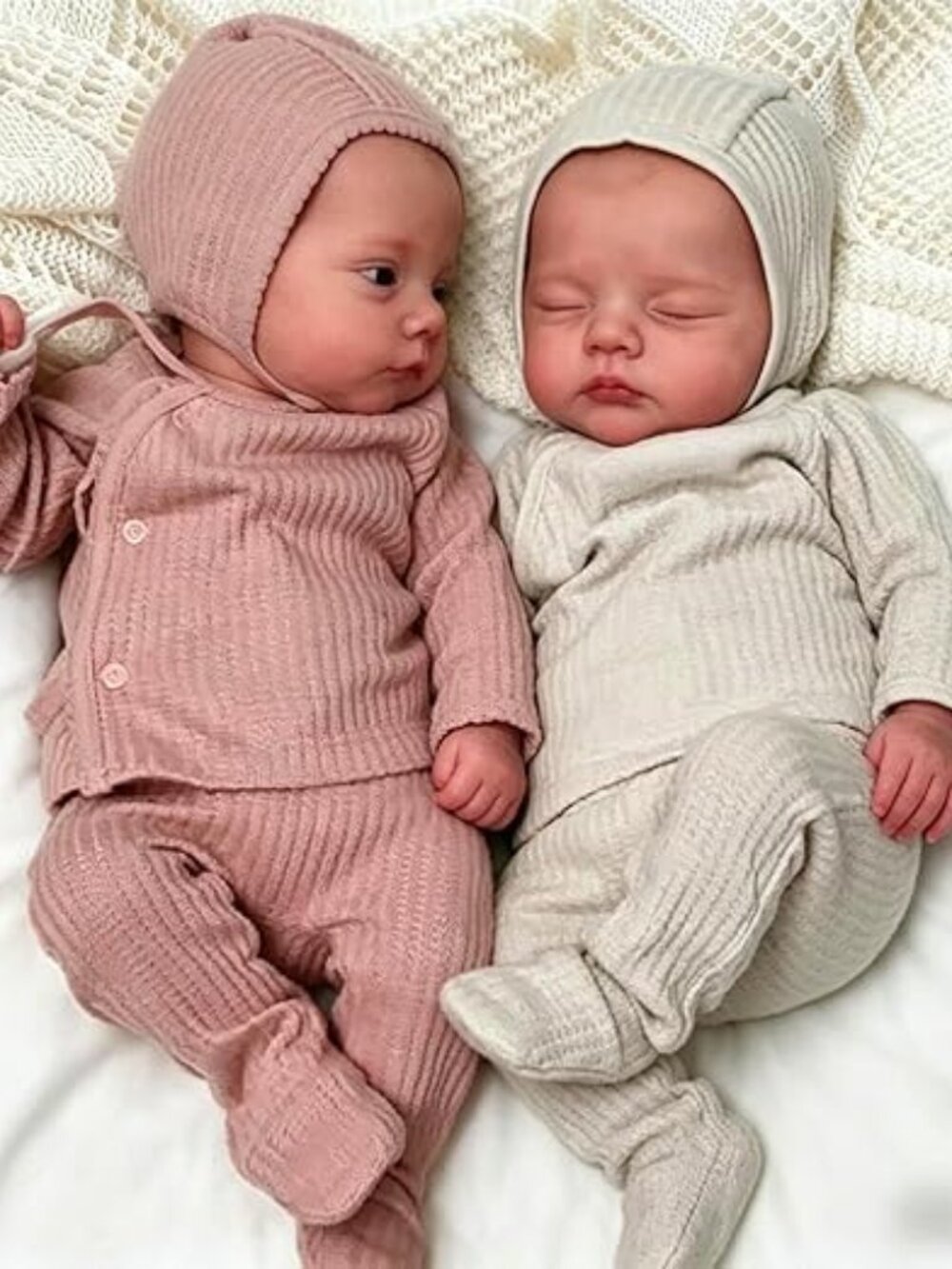 Twins Boy and Girl, 18 in Lifelike Realistic Baby Doll, Silicone Babys Dolls New